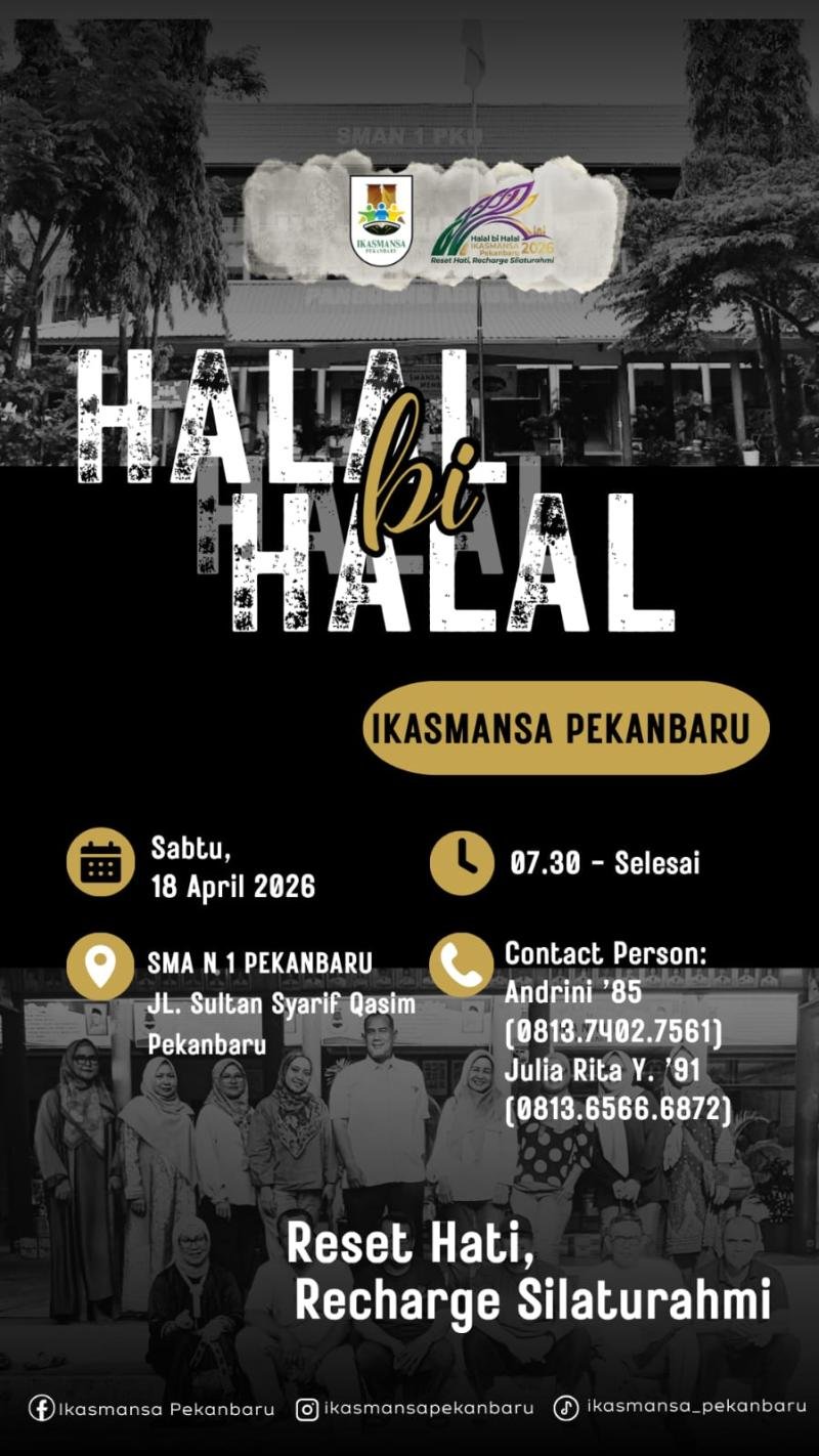 Akhir Pekan, Alumni Smansa Pekanbaru Gelar Halal Bi Halal 1447/2026